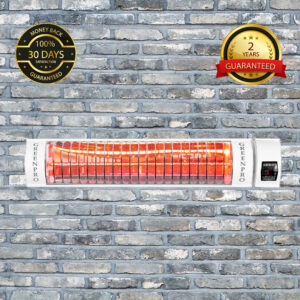 Golden IR Outdoor Patio Heater with Remote Control (2kW, 600mm, White, IP67) MODEL RCH2000/6W